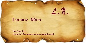 Lorenz Nóra névjegykártya